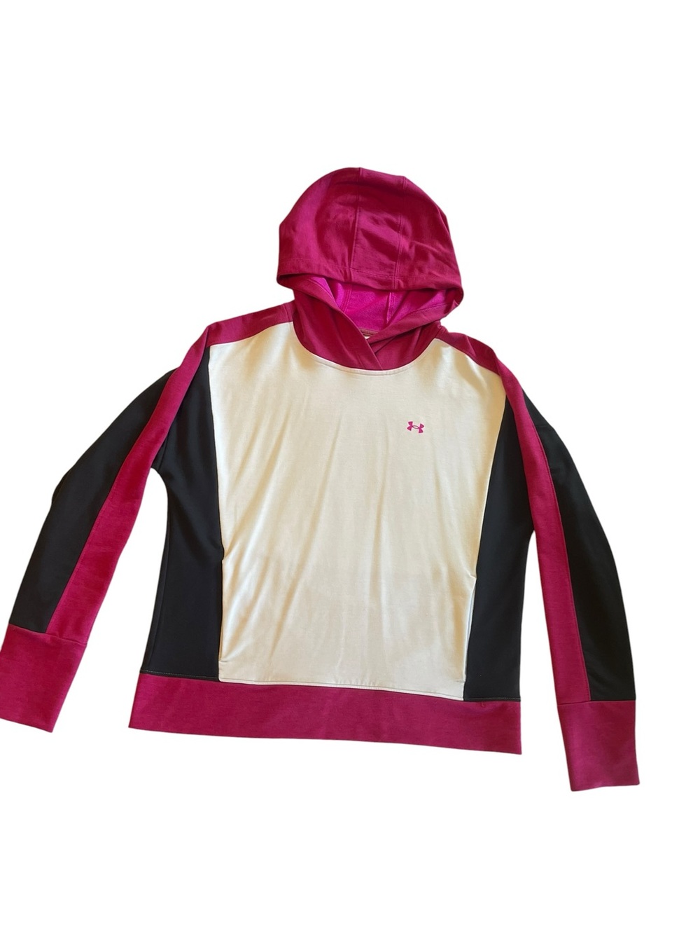 Under Armour Colorblock Hoodie - white , Black & Magenta